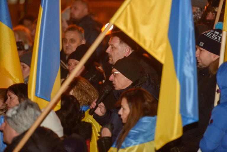 Udział w demonstracji poparcia dla narodu ukraińskiego (fot. Piotr Bieniecki))