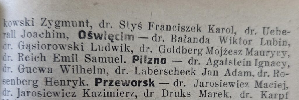 Kalendarz sądowy na rok 1927, ze wzmianką o adw. dr. Wiktorze Bałandzie