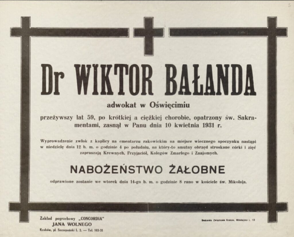 Nekrolog dr. Wiktora Bałandy