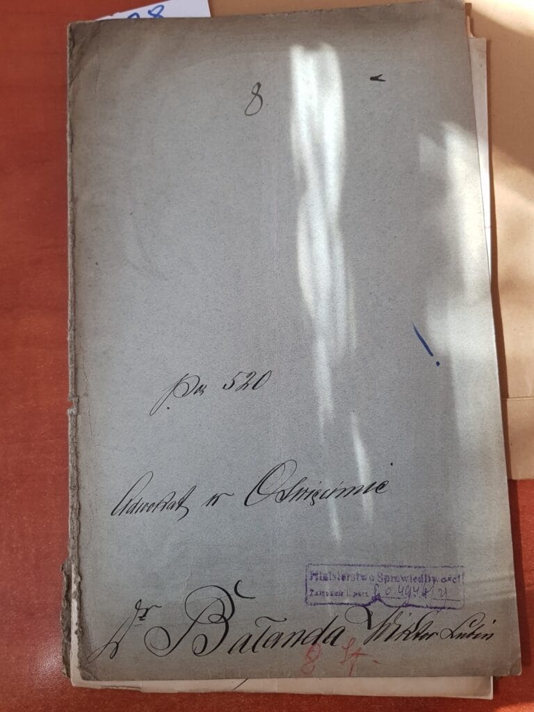 Teczka akt osobowych dr. Wiktora Bałandy w Krakowskiej Izbie Adwokackiej