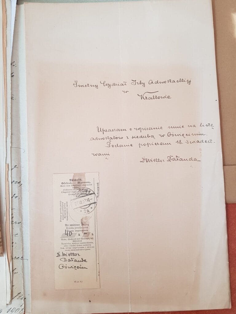 Wniosek o wpis na listę adwokatów z siedzibą w Oświęcimiu